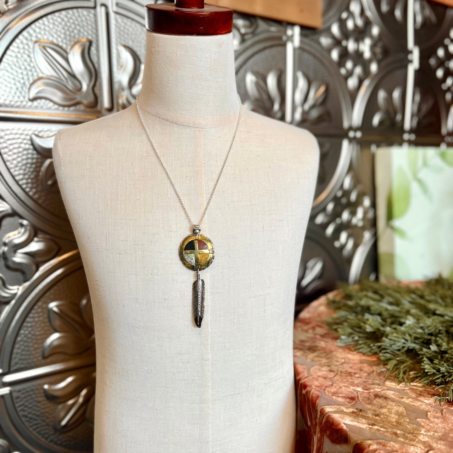 Feather Necklace with Dainty Chain