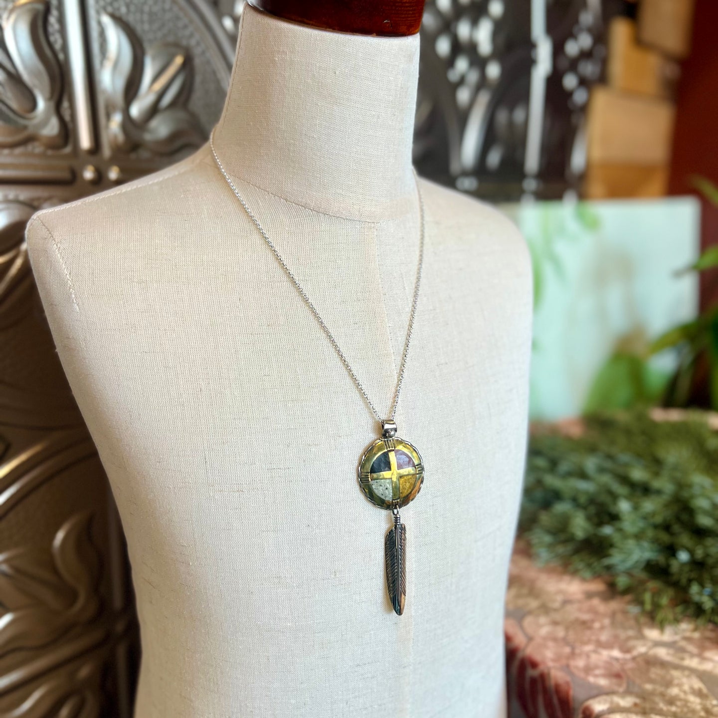 Feather Necklace with Dainty Chain