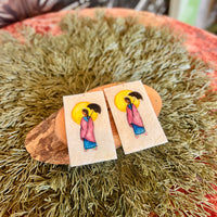 Umbrella Painted Earrings