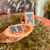 Painted Earrings with Box - Triangles