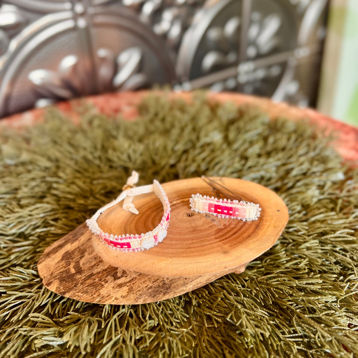 Beaded Ponytail Wrap and Hair Clip Set