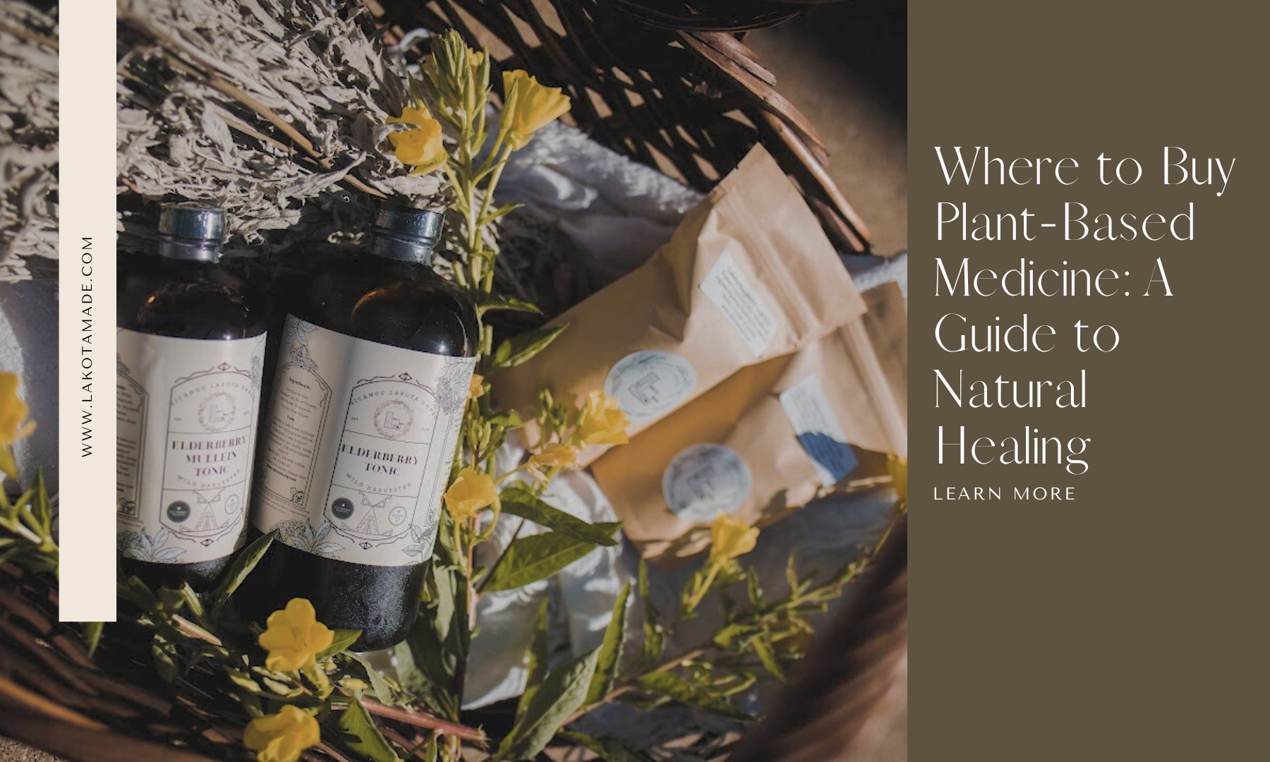 Where to buy plant-based medicine two bottles of natural healing medicine and flowers