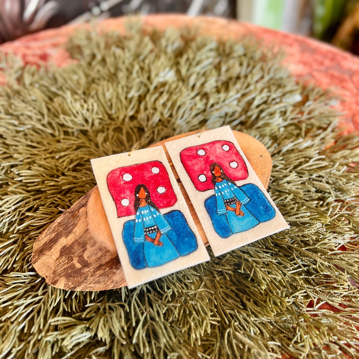 Painted Earrings - Lady