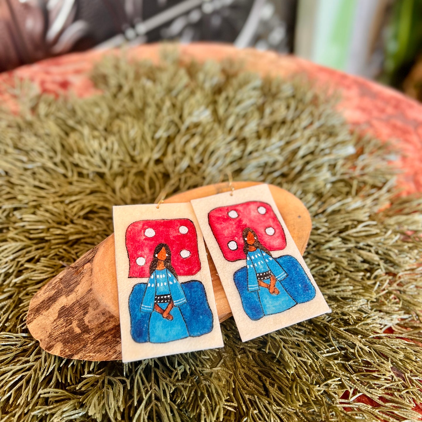 Painted Earrings - Lady