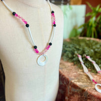 Necklace and Earrings Set - Pink