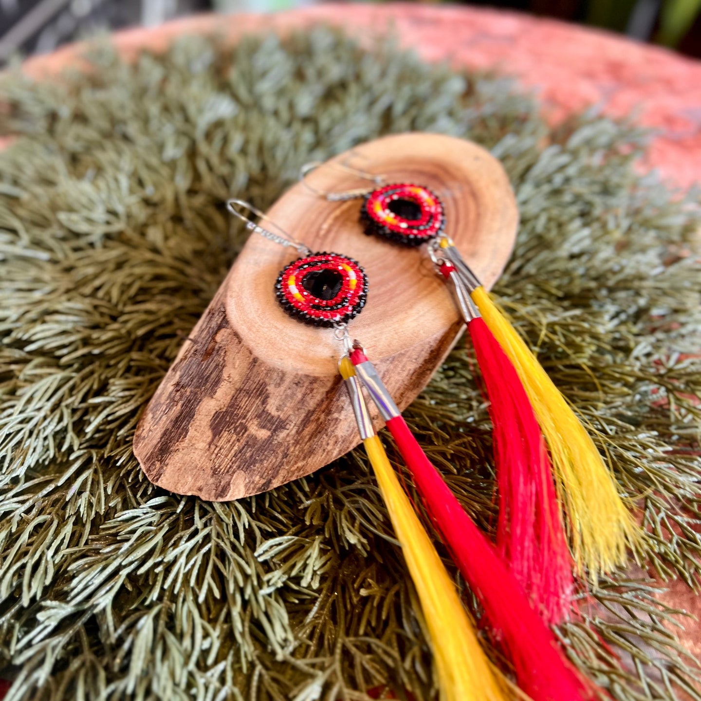 Red and Yellow Heart Earrings