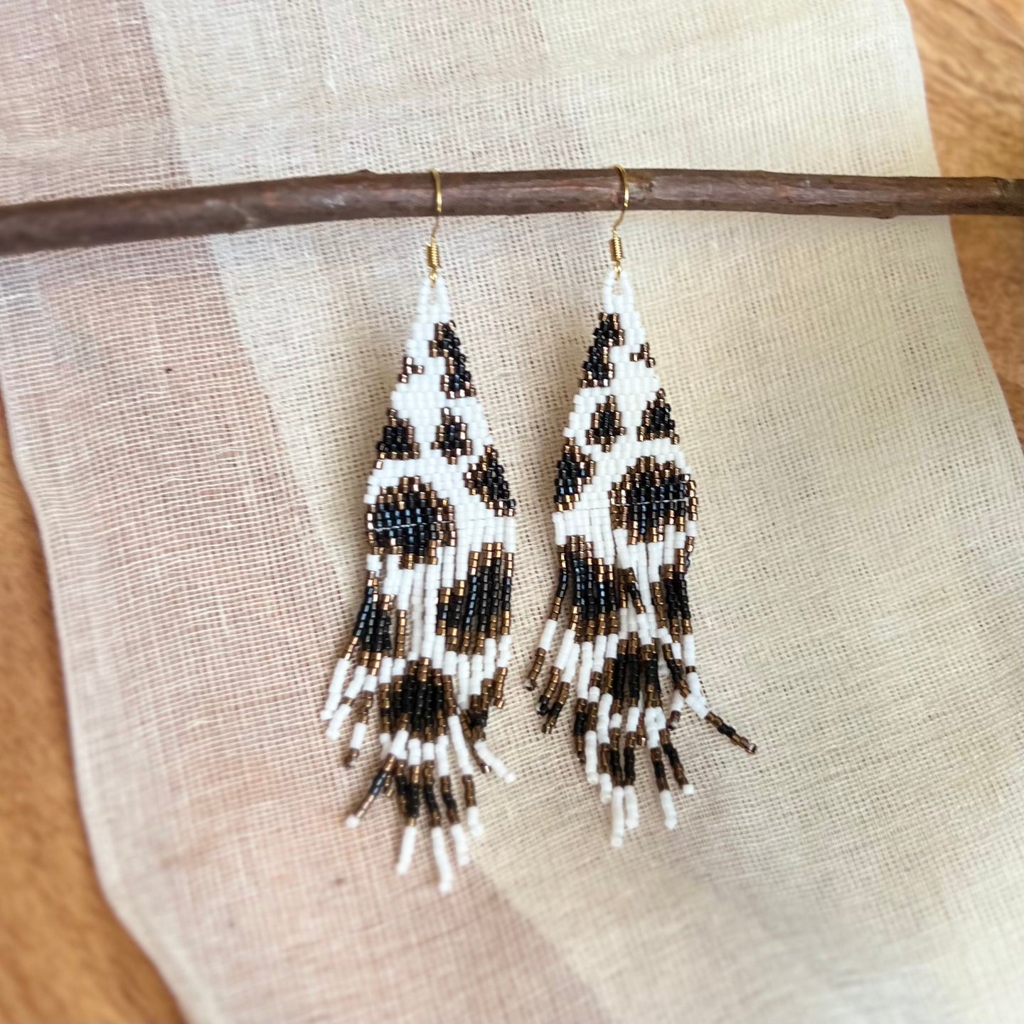 Animal Print Beaded Earrings (Long)