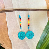 Dangly Blue Beaded Earrings (Long)