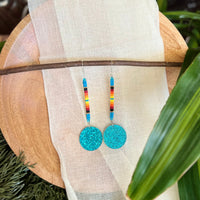 Dangly Blue Beaded Earrings (Long)