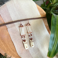 Elk Tooth and Dentalium Earrings (Long)