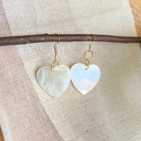 Gold Dangly Heart Earrings (Medium)