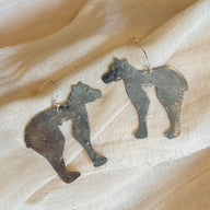 Bear Silhouette Metal Earrings