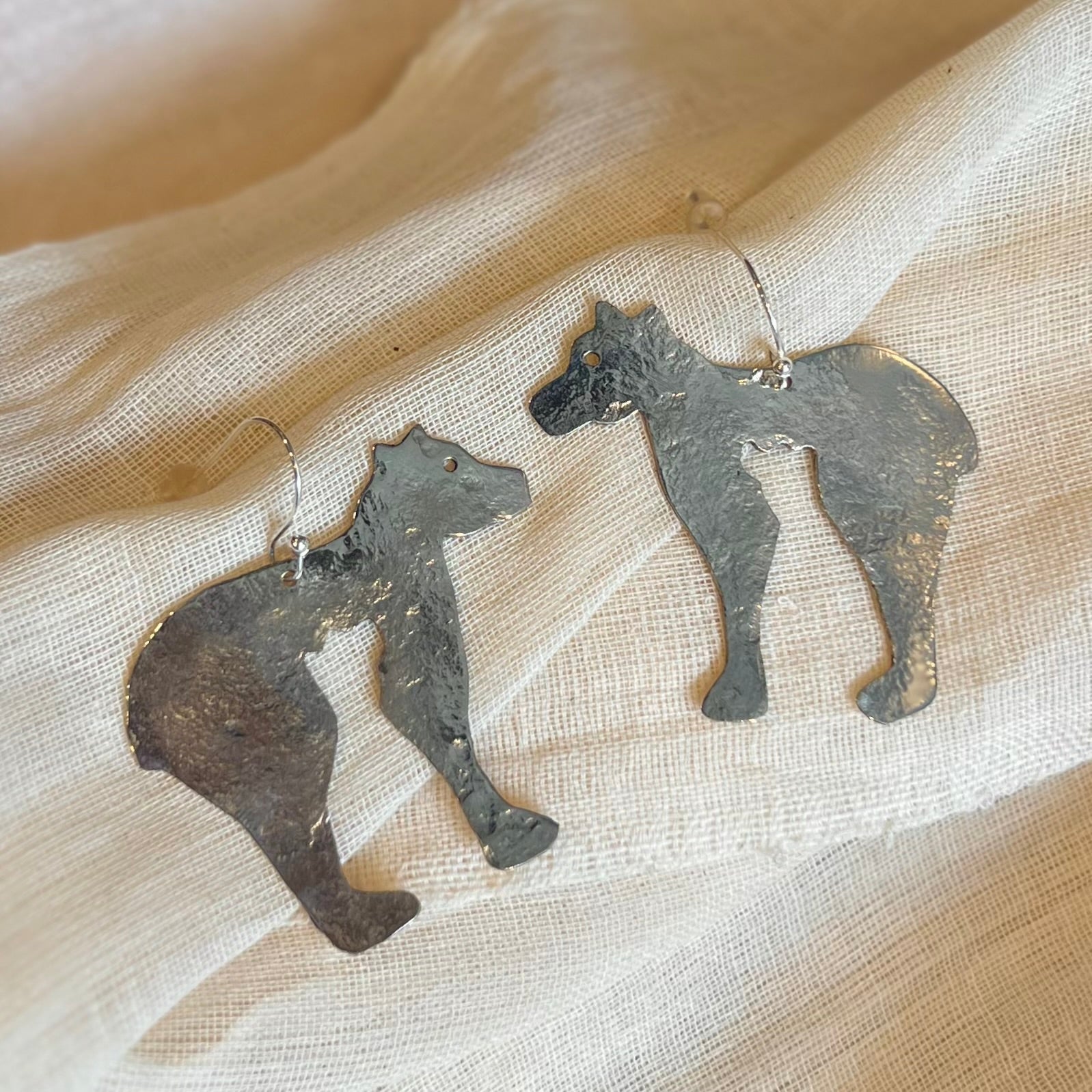 Bear Silhouette Metal Earrings