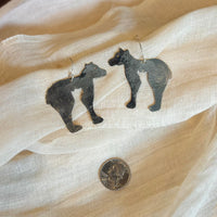 Bear Silhouette Metal Earrings