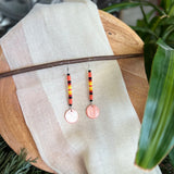 Orange Shell Dangly Beaded Earrings (Long)