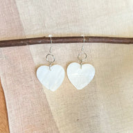 Silver Dangly Heart Earrings (Medium)