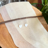 White & Silver Heart Earrings (Small)