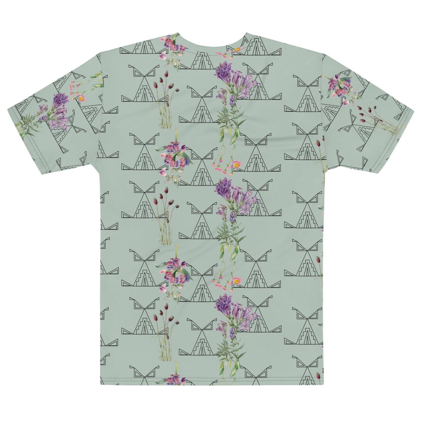 Green Geometric Floral T-shirt