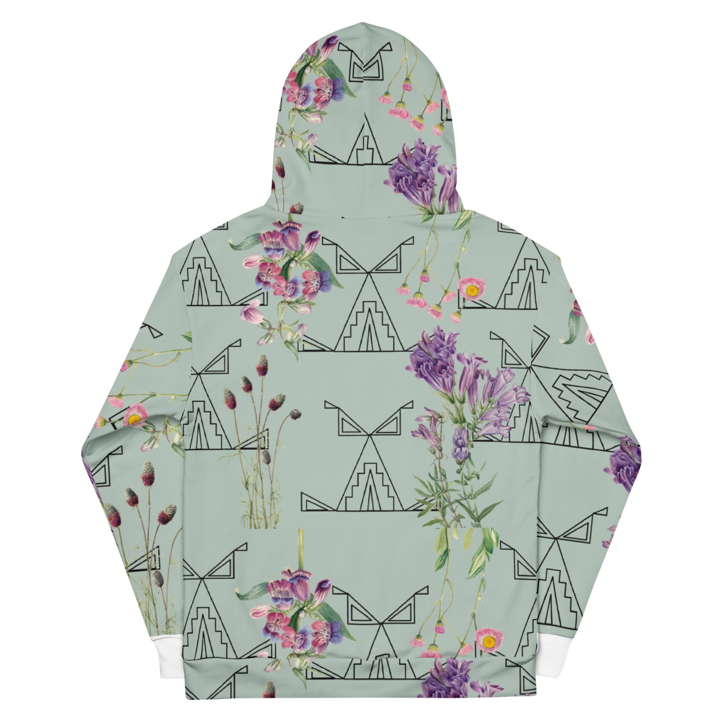 Geometric Floral Green Unisex Hoodie