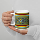 Lakota Made Geometric White glossy mug