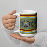 Lakota Made Geometric White glossy mug