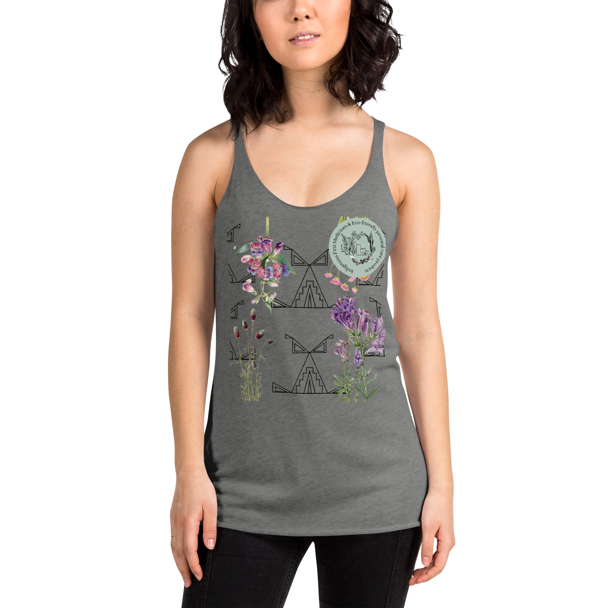 Geometric Floral Women's Racerback