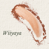 An image of a copper orange smudge on paper of Lakota Made's Wiiyaya Copper Orange Eyeshadow on white paper. The image reads "Wiiyaya."